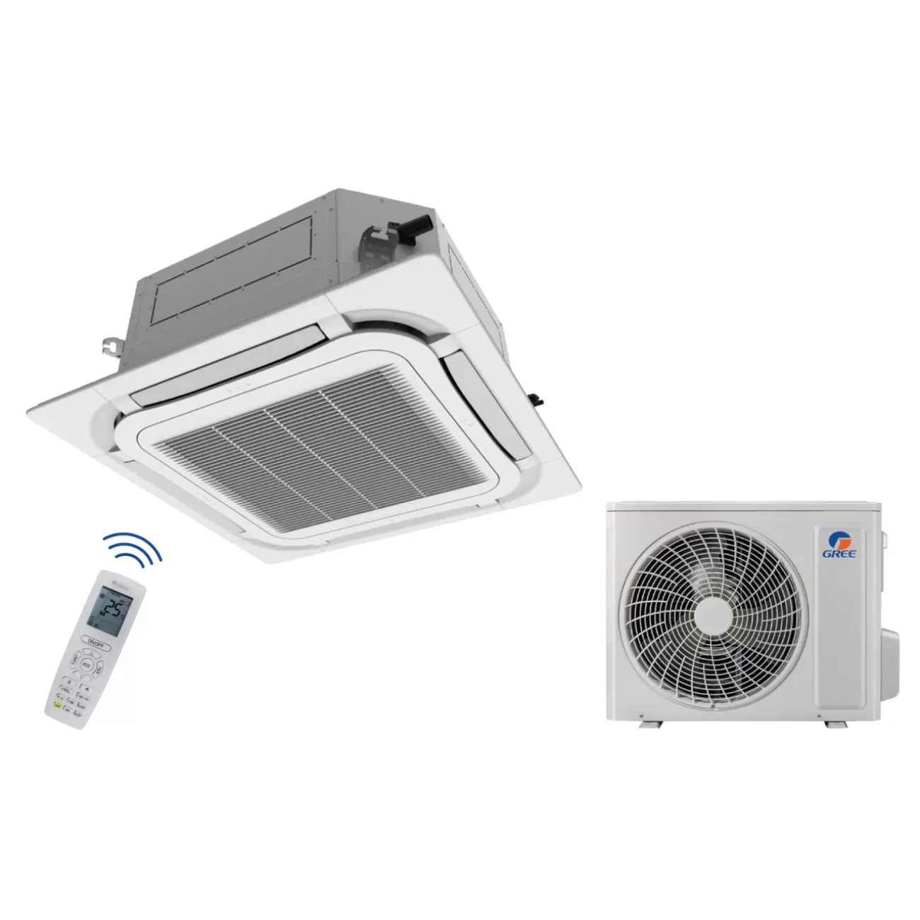 Кондиционер кассетный GREE Inverter R32 серия U-MATCH GUD35T/A-T+GUD35W/HhA-X
