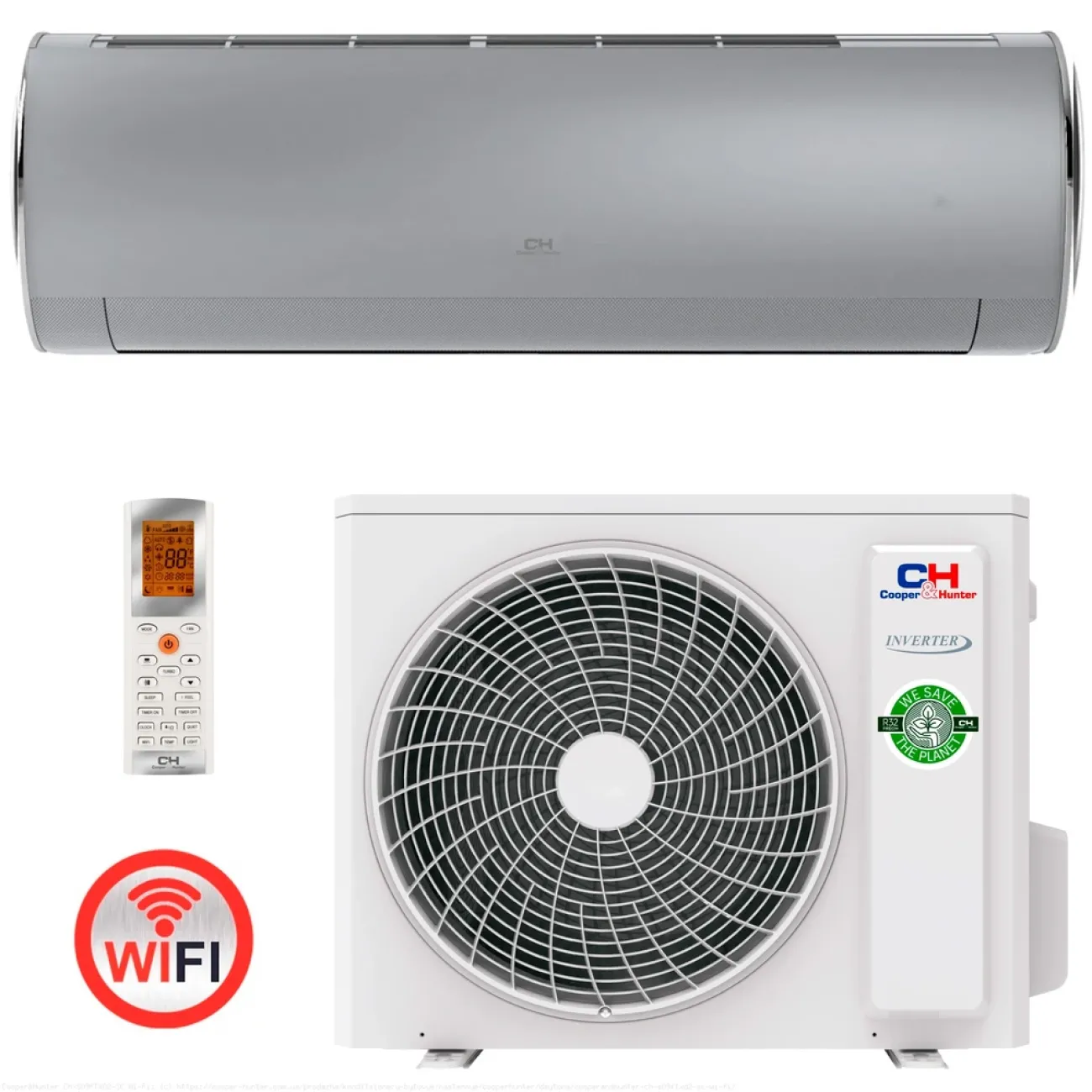 Кондиционер Cooper&Hunter Daytona CH-S24FTXD2 Серебристый - 24000 BTU