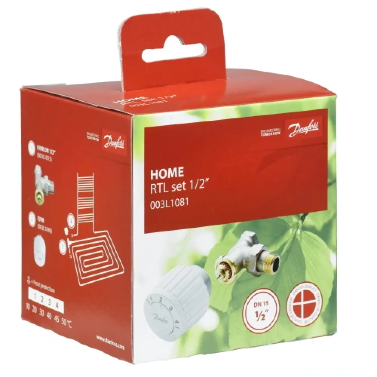 Set robinet drept cu cap termostat 1/2 FJVR Danfoss