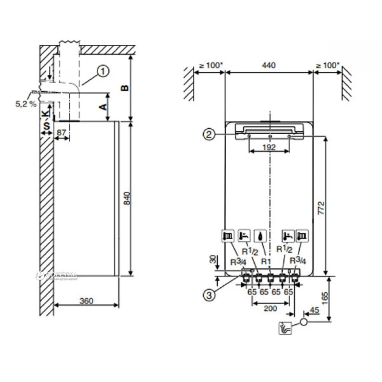 Cazan pe gaz în condensare Bosch Condens GC7000iW 24 kW