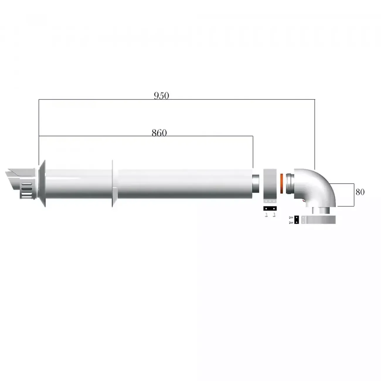 Cos de fum pentru cazan  Ariston 60/100 condensare