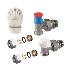 Set robineti GIACOMINI cu cap termostatat 1/2x16